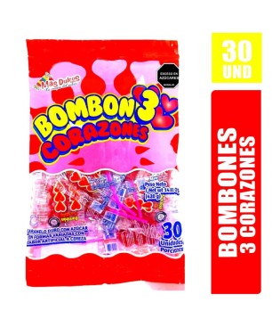 CHUPETA TRES CORAZONES X 30UND