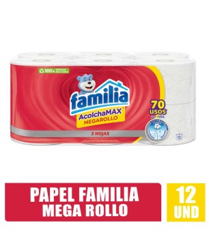 PAPEL HIGIENICO FAMILIA MEGA ROLLO IND X 12UND