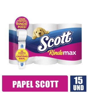 PAPEL HIGIENICO SCOTT RINDE MAX X 15UND