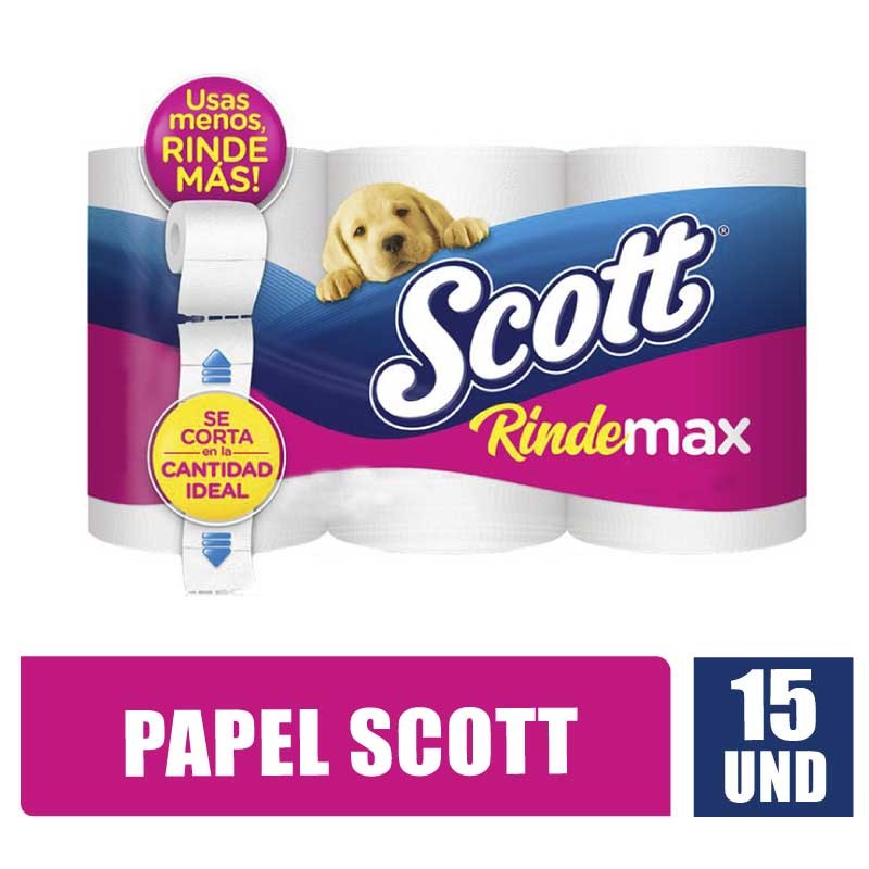 PAPEL HIGIENICO SCOTT RINDE MAX X 15UND
