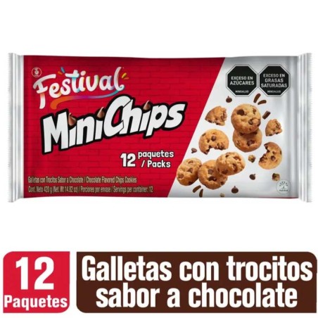 GALLETAS MINICHIPS NOEL 35GR X 12UND