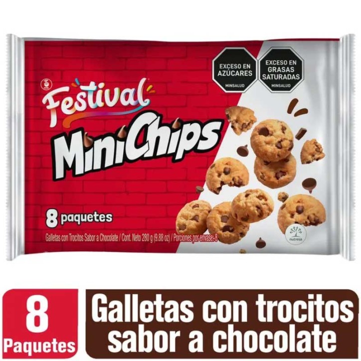 GALLETAS MINICHIPS NOEL X 8UND