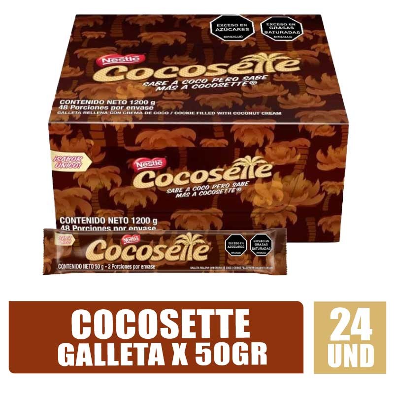 GALLETAS RELLENAS COCOSETTE 50GR  X 24UND