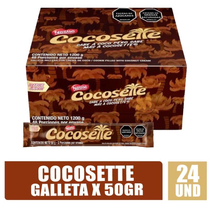 GALLETAS RELLENAS COCOSETTE 50GR  X 24UND