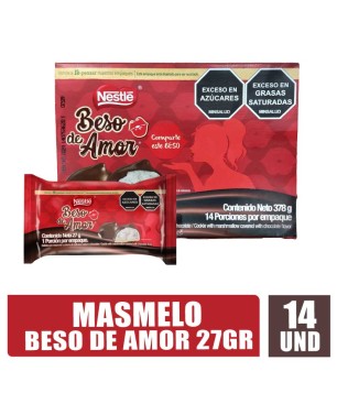 MASMELO CHOCOLATE BESO DE AMOR 27GR X 14UND