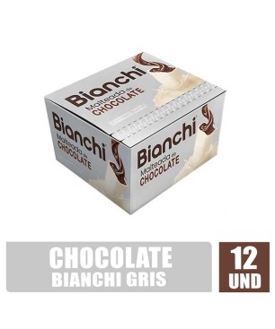 BARRA DE CHOCOLATE BLANCO RELLENO BIANCHI GRIS X 12UND