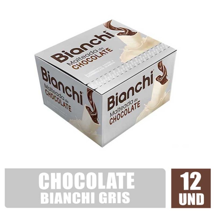 BARRA DE CHOCOLATE BLANCO RELLENO BIANCHI GRIS X 12UND