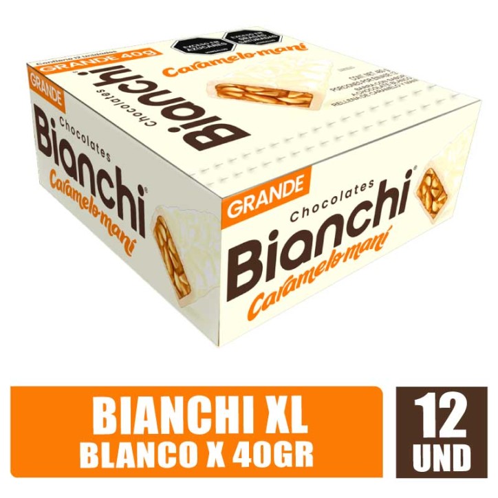 BIANCHI EN BARRA CHOCOLATE BLANCO XL RELLENO 40GR X 12UND