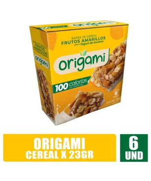 ORIGAMI BARRA CEREAL FRUTOS AMARILLOS 23GR X 6UND