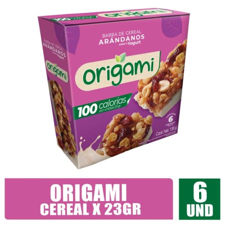 ORIGAMI BARRA DE CEREAL ARÁNDANOS 23GR X 6UND