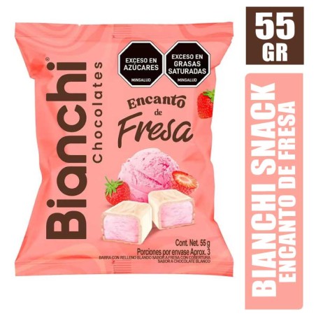 CHOCOLATES BIANCHI SNACKS ENCANTO DE FRESA X 55GR