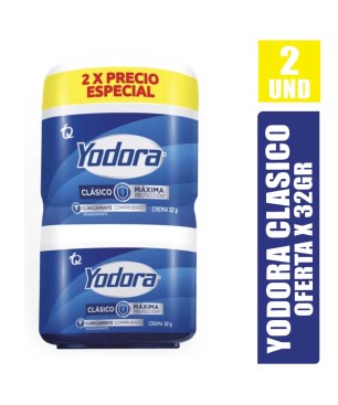 DESODORANTE YODORA TARRO OFERTA 32GR X 2
