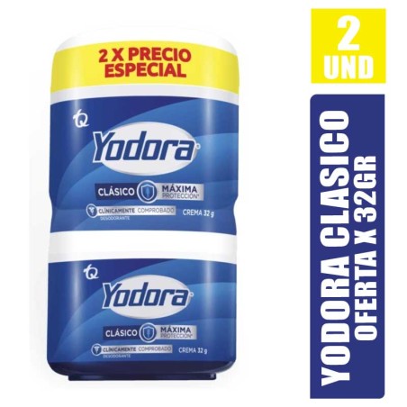 DESODORANTE YODORA TARRO OFERTA 32GR X 2