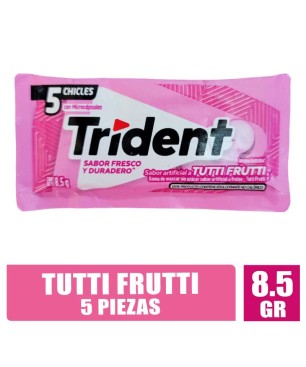 TRIDENT TUTTI FRUTTI 5 PIEZAS X 8.5GR