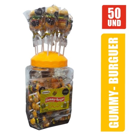 GUMMY BURGUER POP BOMBON X 50UND