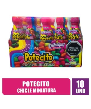 POTECITO CHICLE MINIATURA DULCELGAL 10GR X 10UND