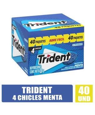 TRIDENT 4 CHICLES MENTA X 40UND