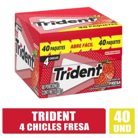TRIDENT 4 CHICLES FRESA X 40UND