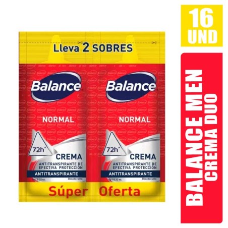 DESODORANTE BALANCE CREMA DUO HOMBRE X 16UND