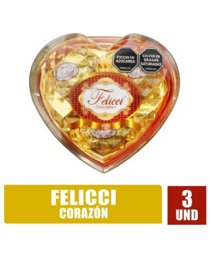 CHOCOLATE FELICCI CORAZÓN X 3UND