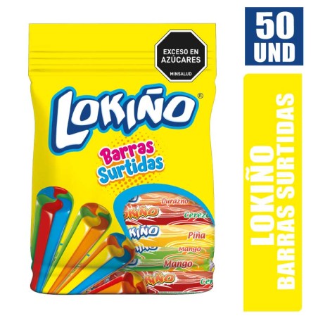 BARRAS DE CARAMELO SURTIDAS LOKIÑO X 50UND
