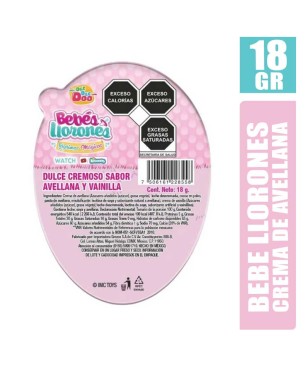 BLISTER SORPRESA BEBE LLORONES CREMA DE AVELLANA X 18GR