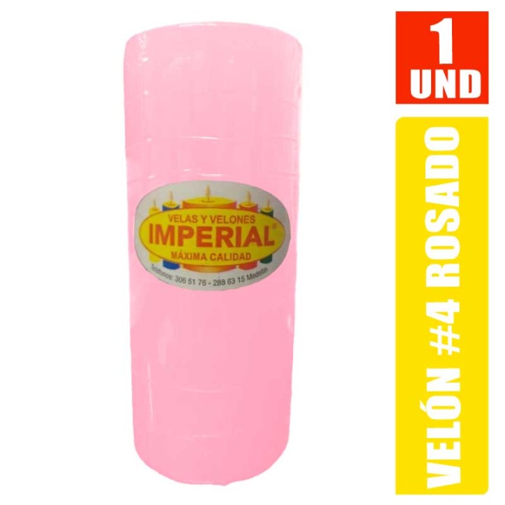 VELON N. 4 ROSADO LARGO 12CM GRUESO 5CM