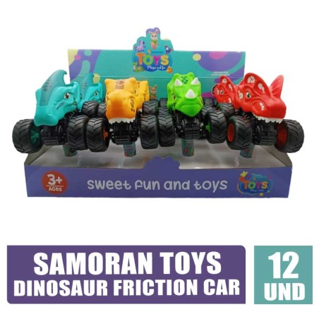 SAMORAN TOYS CARRO DINOSAURIO X 12UND