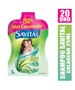 SHAMPOO SAVITAL COLAGENO Y SABILA 25ML X 20UND