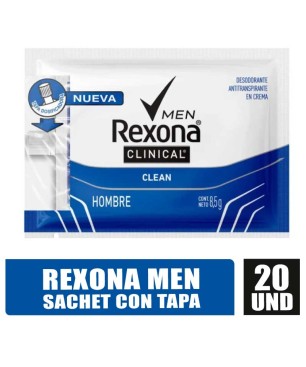 DESODORANTE REXONA CLINICAL CLEAN HOMBRE X 20UND