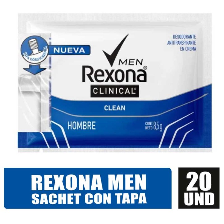 DESODORANTE REXONA CLINICAL CLEAN HOMBRE X 20UND
