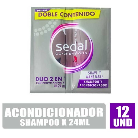 SHAMPOO Y ACONDICIONADOR SEDAL DUO 2X1 24ML X 12UND