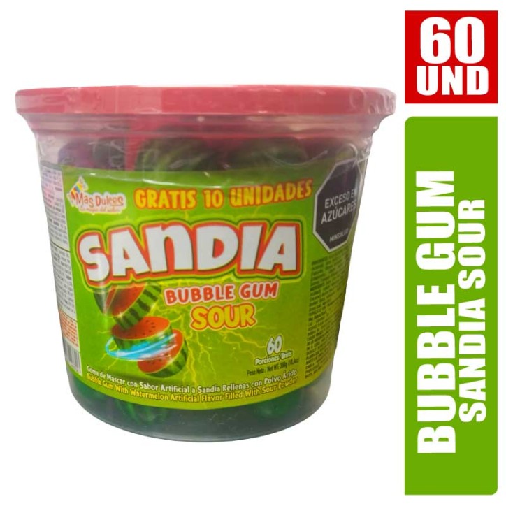 CHICLE BOLA SANDIA MAS DULCES X 60UND