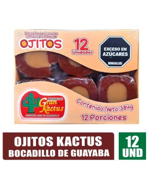 BOCADILLO DE GUAYABA OJITOS KACTUS X 12UND