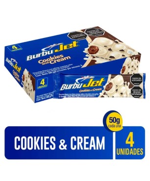 CHOCOLATINA BURBUJET COOKIES AND CREAM 50GR X 4UND
