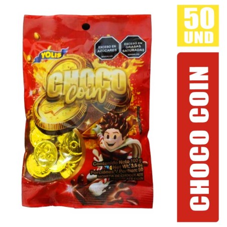 MONEDAS DE CHOCOLATE BOLSA YOLIS X 50UND